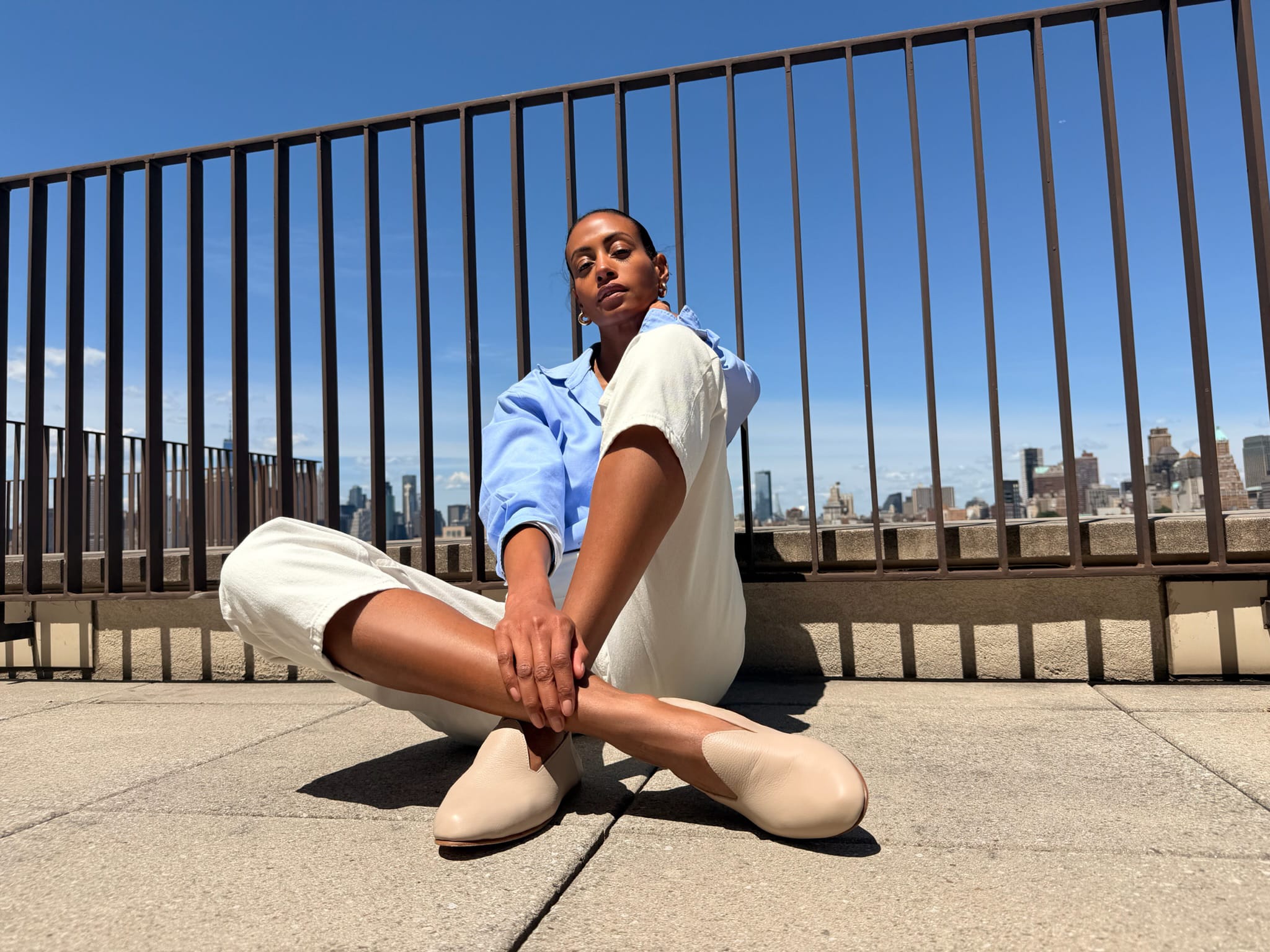 Thaïs dos Santos in a portrait by Kenza Fourati, wearing OSAY